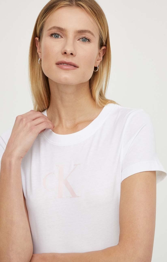 Bluzka Calvin Klein z bawełny z krótkim rękawem