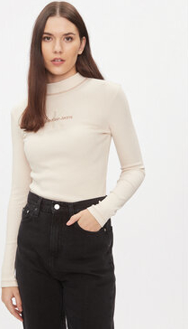 Bluzka Calvin Klein z długim rękawem w stylu casual