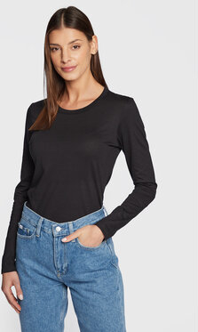 Bluzka Calvin Klein z długim rękawem z okrągłym dekoltem w stylu casual