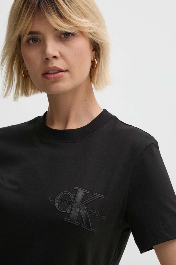 Bluzka Calvin Klein z krótkim rękawem z bawełny