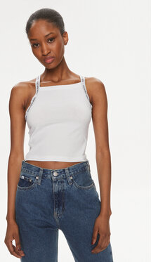 Bluzka Calvin Klein z okrągłym dekoltem na ramiączkach