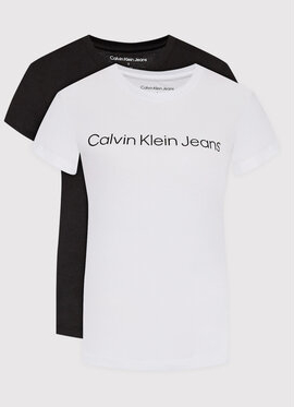 Bluzka Calvin Klein z okrągłym dekoltem w młodzieżowym stylu