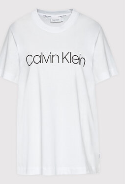 Bluzka Calvin Klein z okrągłym dekoltem w młodzieżowym stylu z krótkim rękawem