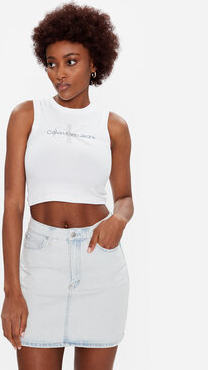 Bluzka Calvin Klein z okrągłym dekoltem w stylu casual