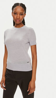 Bluzka Calvin Klein z okrągłym dekoltem w stylu casual z krótkim rękawem