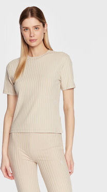Bluzka Calvin Klein z okrągłym dekoltem z krótkim rękawem w stylu casual