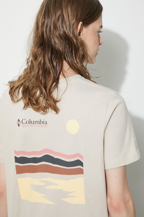 Bluzka Columbia z bawełny w sportowym stylu z okrągłym dekoltem