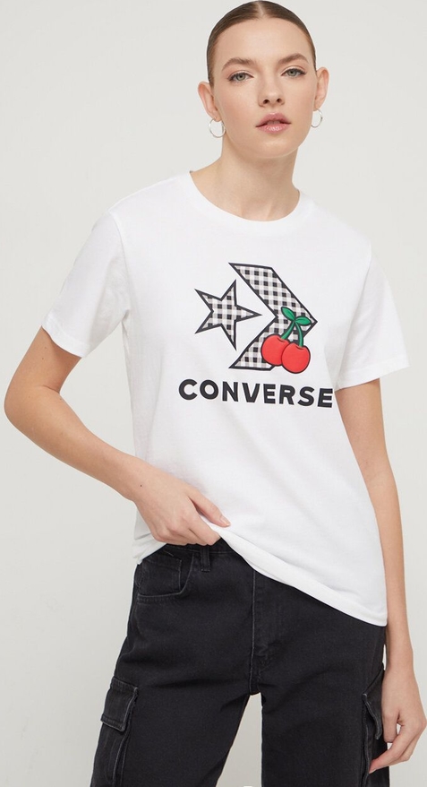 Bluzka Converse z krótkim rękawem z okrągłym dekoltem