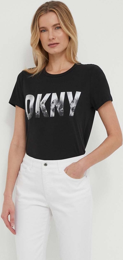 Bluzka DKNY w młodzieżowym stylu z krótkim rękawem