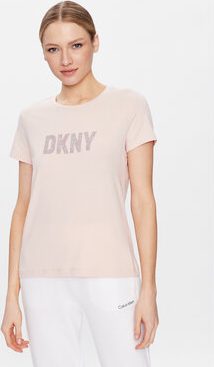 Bluzka DKNY w młodzieżowym stylu z okrągłym dekoltem