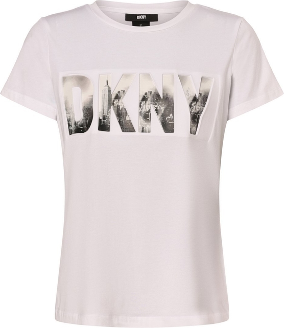 Bluzka DKNY z krótkim rękawem z okrągłym dekoltem