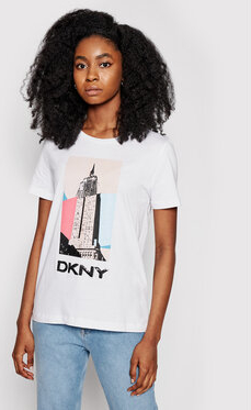 Bluzka DKNY z okrągłym dekoltem w młodzieżowym stylu
