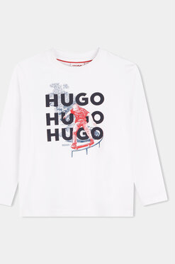 Bluzka dziecięca Hugo Boss z długim rękawem dla dziewczynek
