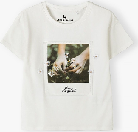 Bluzka dziecięca Lincoln & Sharks By 5.10.15. dla dziewczynek w kwiatki z bawełny