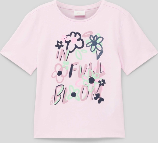 Bluzka dziecięca S.Oliver dla dziewczynek w kwiatki z bawełny