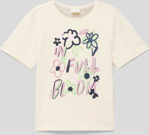Bluzka dziecięca S.Oliver z krótkim rękawem dla dziewczynek w kwiatki