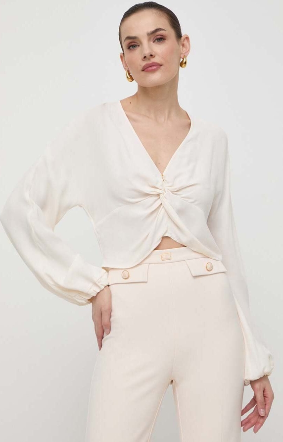 Bluzka Elisabetta Franchi w stylu casual z długim rękawem z dekoltem w kształcie litery v