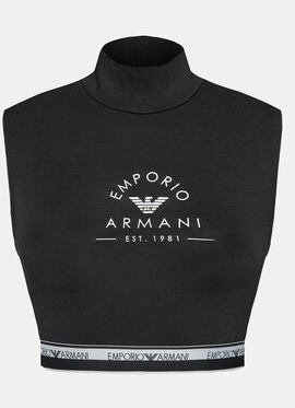 Bluzka Emporio Armani w młodzieżowym stylu z krótkim rękawem z golfem