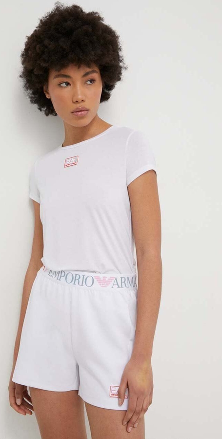 Bluzka Emporio Armani z krótkim rękawem w stylu casual z okrągłym dekoltem