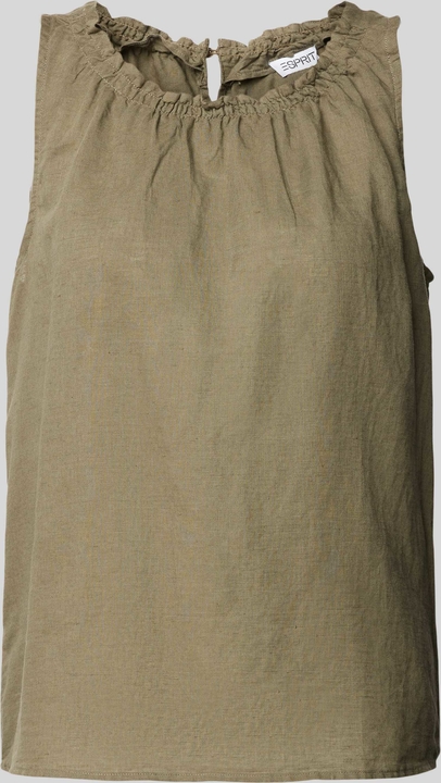 Bluzka Esprit bez rękawów z okrągłym dekoltem z lnu