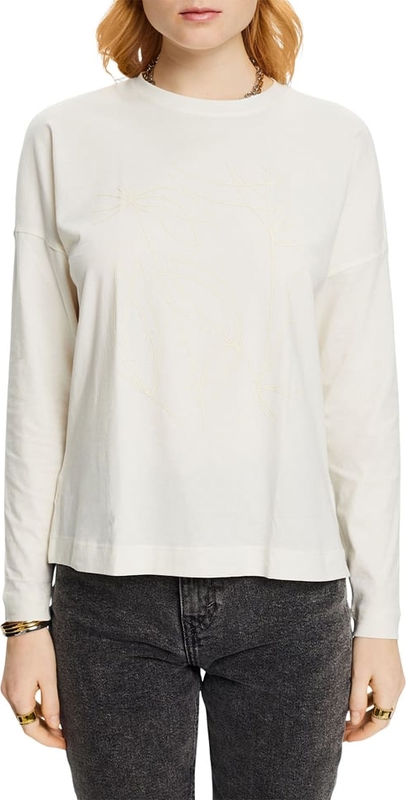 Bluzka Esprit z długim rękawem w stylu casual z okrągłym dekoltem