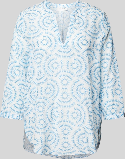 Bluzka Eterna z dekoltem w kształcie litery v w stylu casual z długim rękawem
