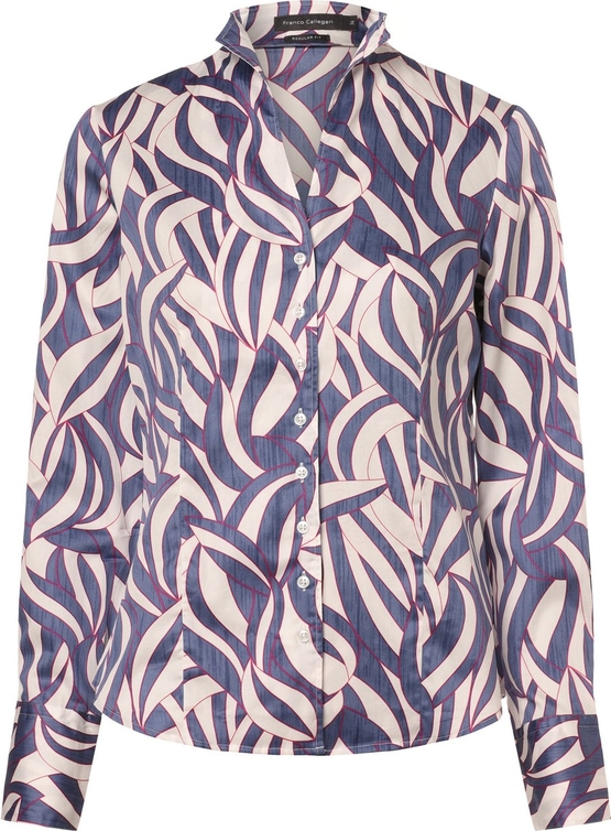 Bluzka Franco Callegari w stylu casual z bawełny z dekoltem w kształcie litery v