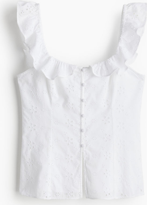 Bluzka H & M bez rękawów z okrągłym dekoltem w stylu casual