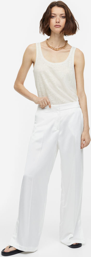Bluzka H & M na ramiączkach w stylu casual z okrągłym dekoltem