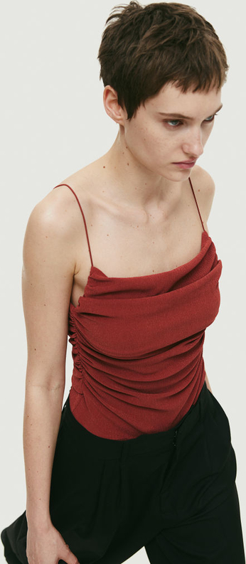 Bluzka H & M na ramiączkach z dżerseju w stylu casual