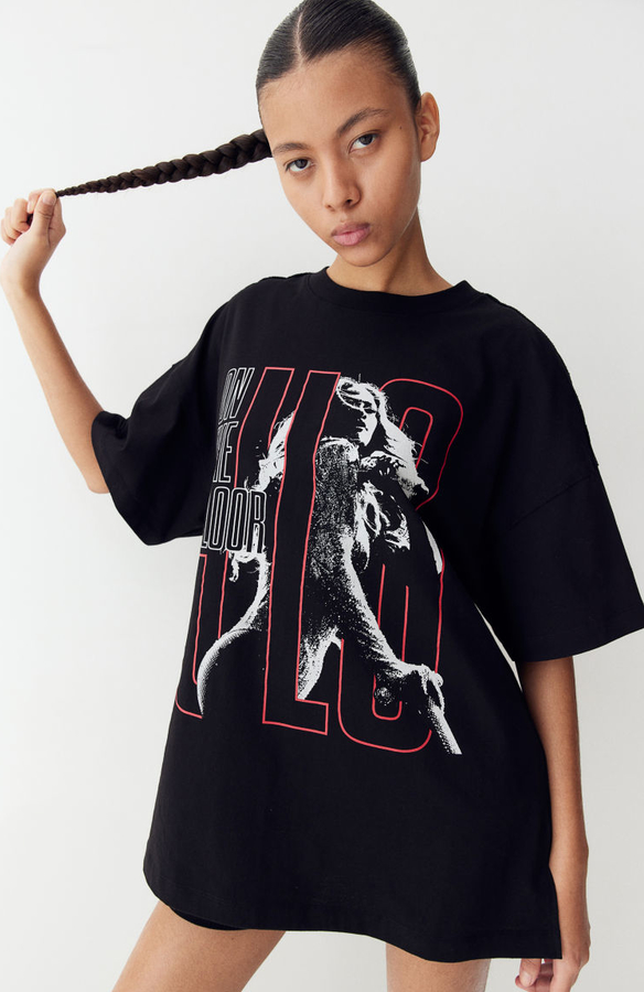 Bluzka H & M w młodzieżowym stylu z dżerseju z okrągłym dekoltem