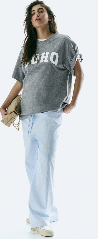 Bluzka H & M w młodzieżowym stylu z okrągłym dekoltem z dżerseju