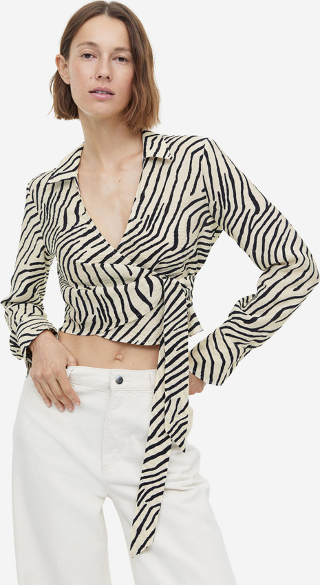 Bluzka H & M w stylu casual z dekoltem w kształcie litery v