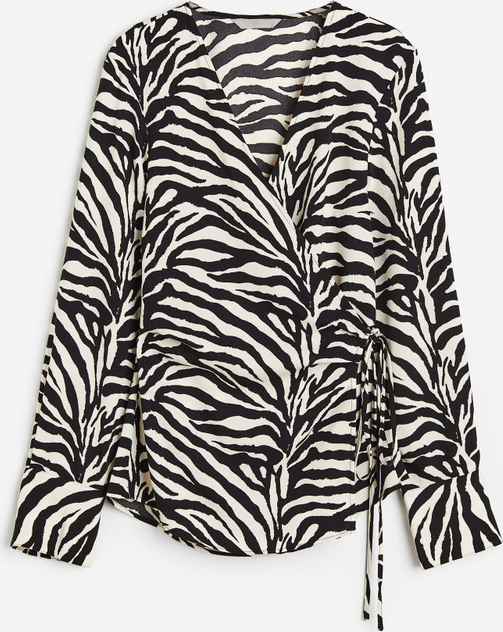 Bluzka H & M w stylu casual z dekoltem w kształcie litery v z tkaniny