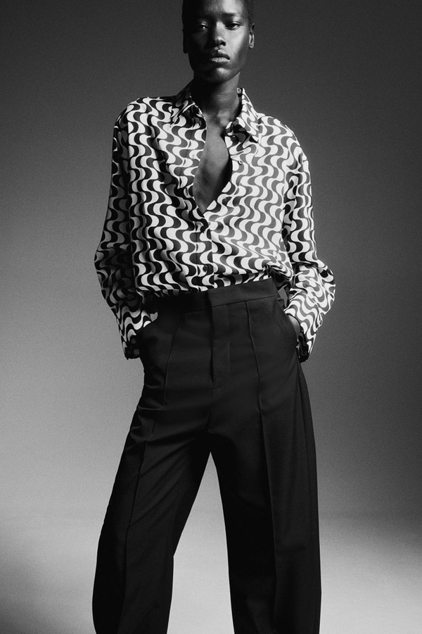 Bluzka H & M w stylu casual z długim rękawem