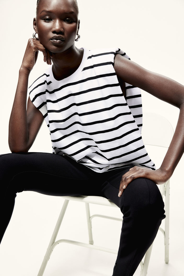 Bluzka H & M w stylu casual z krótkim rękawem z okrągłym dekoltem
