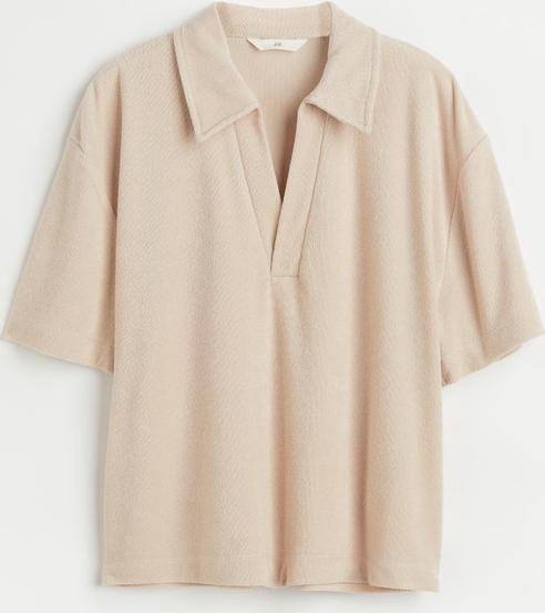 Bluzka H & M z dekoltem w kształcie litery v w stylu casual z krótkim rękawem