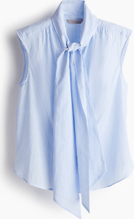 Bluzka H & M z dekoltem w kształcie litery v z długim rękawem z tkaniny
