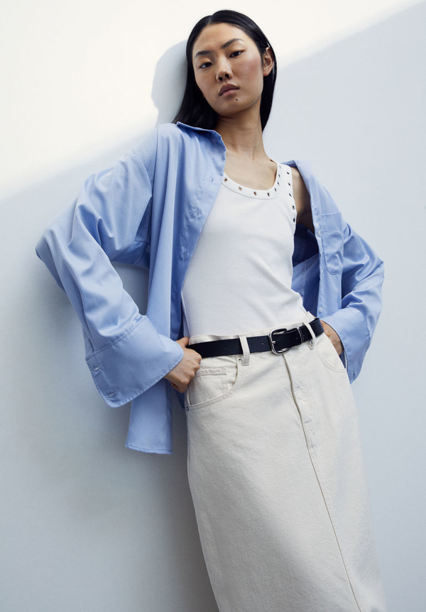 Bluzka H & M z długim rękawem w stylu casual z dżerseju