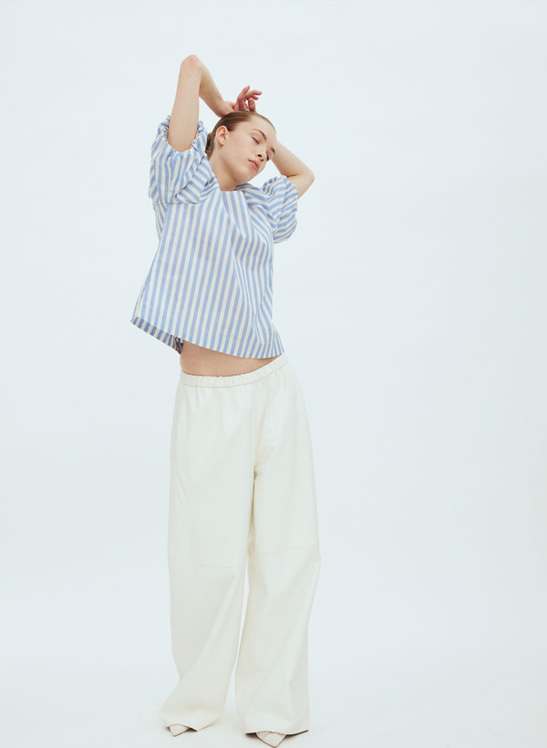 Bluzka H & M z długim rękawem w stylu casual z tkaniny