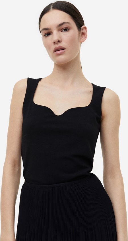 Bluzka H & M z dżerseju w stylu casual z dekoltem w kształcie litery v