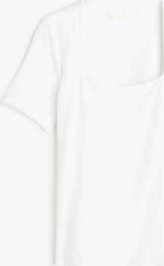 Bluzka H & M z krótkim rękawem z dekoltem w karo