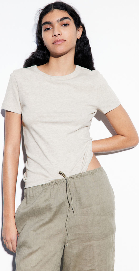 Bluzka H & M z krótkim rękawem z dżerseju w stylu casual