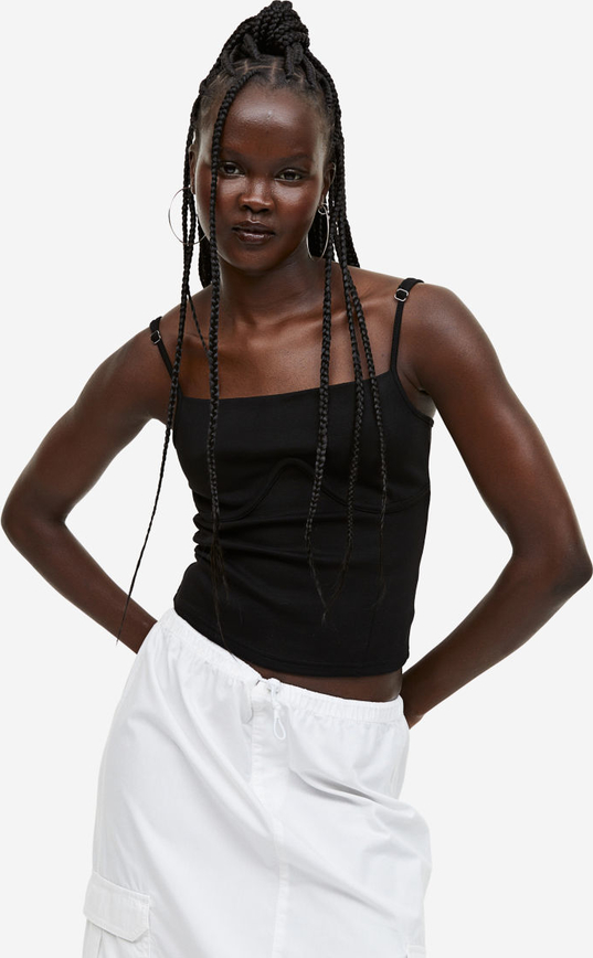Bluzka H & M z okrągłym dekoltem w stylu casual na ramiączkach