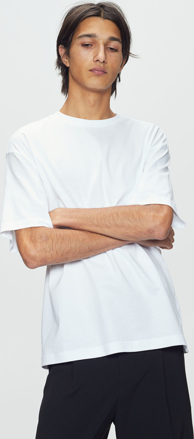 Bluzka H & M z okrągłym dekoltem w stylu casual z krótkim rękawem