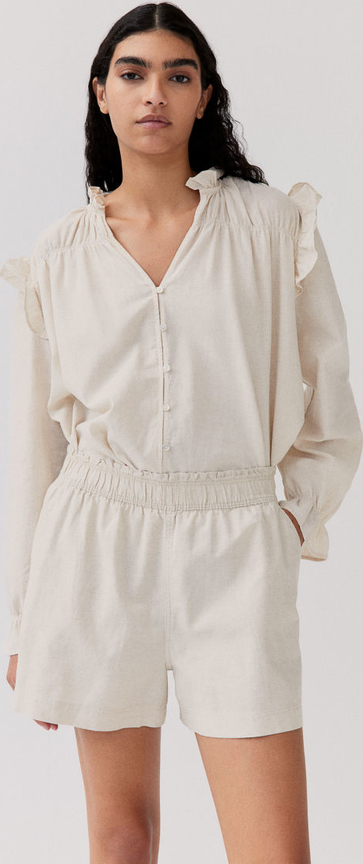 Bluzka H & M z tkaniny z dekoltem w kształcie litery v