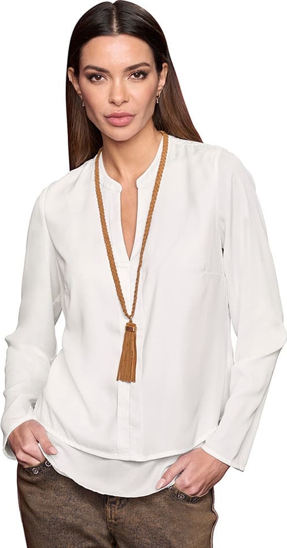 Bluzka Heine z dekoltem w kształcie litery v z długim rękawem