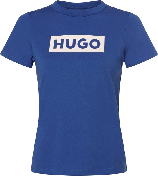 Bluzka Hugo Blue z okrągłym dekoltem z krótkim rękawem