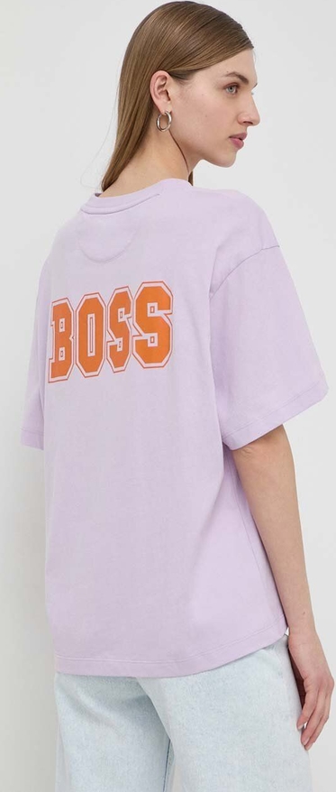 Bluzka Hugo Boss z okrągłym dekoltem w młodzieżowym stylu