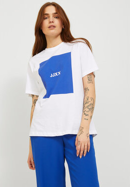 Bluzka Jjxx w młodzieżowym stylu z krótkim rękawem z okrągłym dekoltem